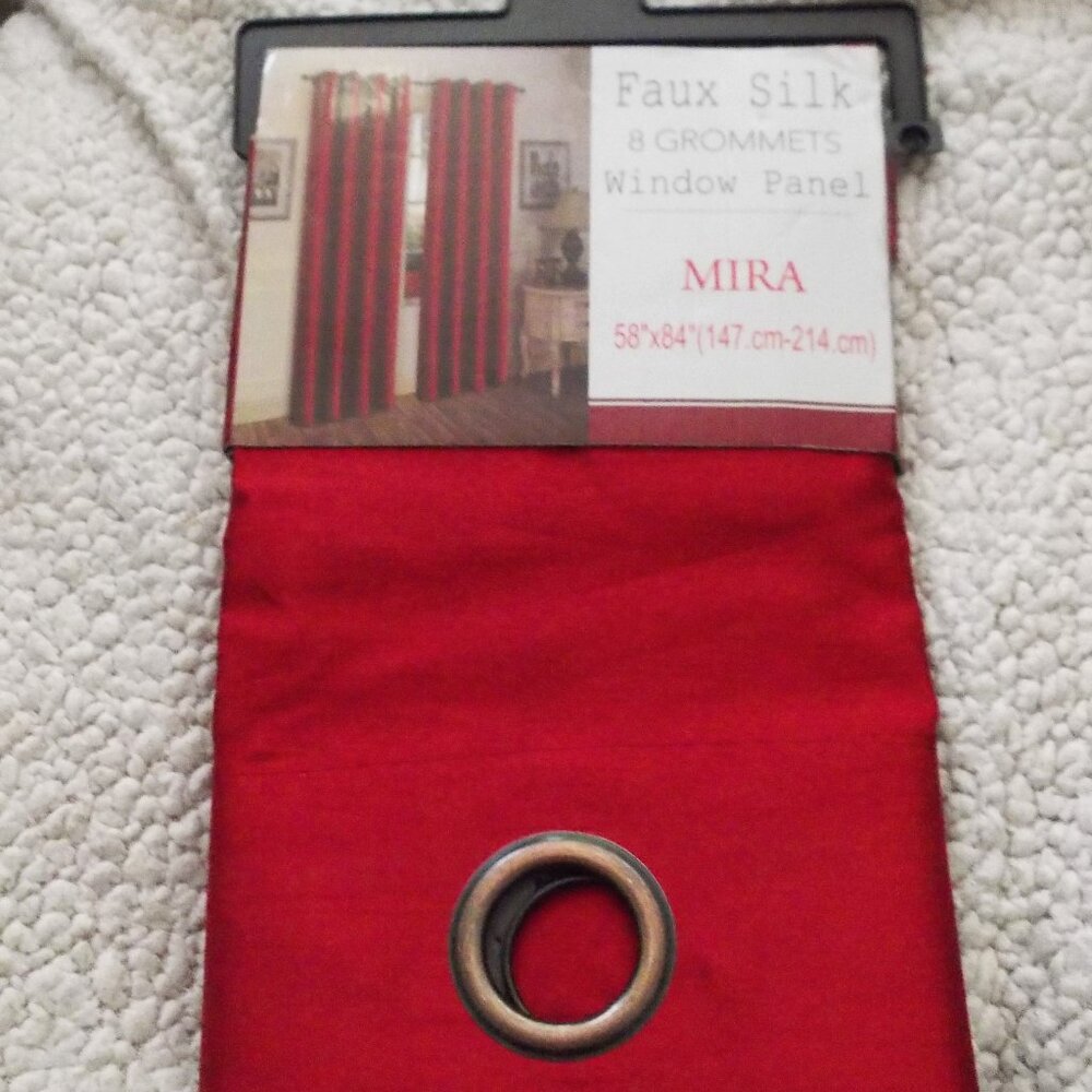 NWT Mira Faux Silk Burgundy Grommet Window Panel 58" x 84"